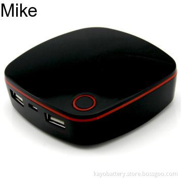 emergency mobile power with 6000mAh&1A input, dual output DC5.0 1A